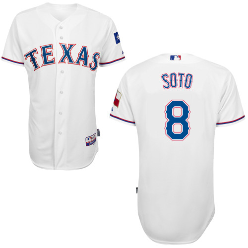 Geovany Soto #8 MLB Jersey-Texas Rangers Men's Authentic Home White Cool Base Baseball Jersey